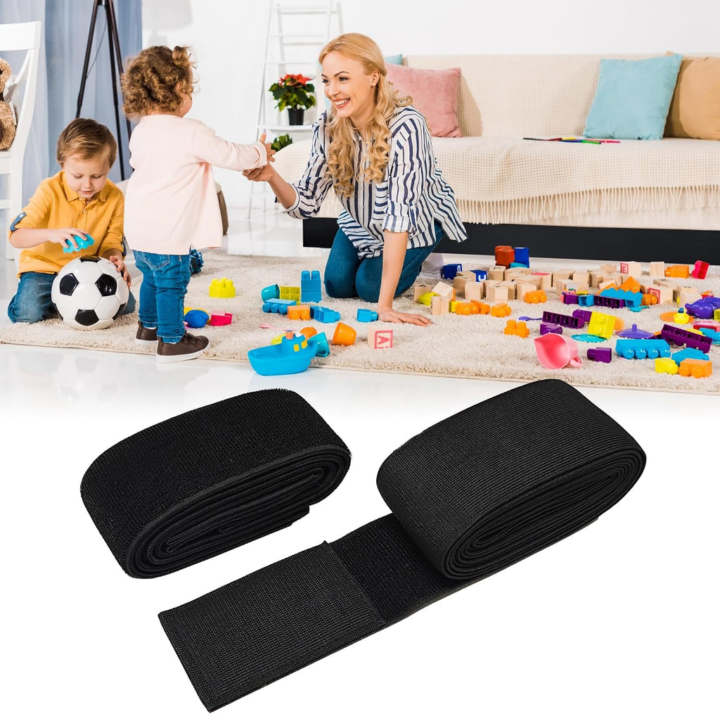 3''×132'' Adjustable Under Couch Blocker, 2 Pack Elastic Gap Guard Stopper, Furniture Barrier Block Prevent Kids Pet from Sliding Under Sofa Bed Cabinet