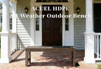 48" Outdoor Bench, HDPE All-Weather 2-Person Backless Bench, Fade-Resistant Garden Bench for Patio, Porch & Park, Brown