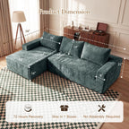 Vesgantti 95" Boneless Couches for Living Room, L-Shape Sectional Couch with Chaise in Chenille | Memory Foam | No Assembly Required, Deep Seat Cloud Modular Sofa for Apartment, Office (Green)