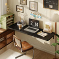 Dogsky Floating Wall Desk, 48" x 16" Wall Mounted Folding Table, Pine Wood Fold Down Wall Table, 300 lb Capacity Wall Mount Desk for Small Apartment, Laundry Room,Kitchen,Bar & Computer Use, Black