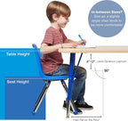 FDP 16" School Stack Chair, Stacking Student Seat with Chromed Steel Legs and Ball Glides for in-Home Learning or Classroom - Black (4-Pack), 10382-BK