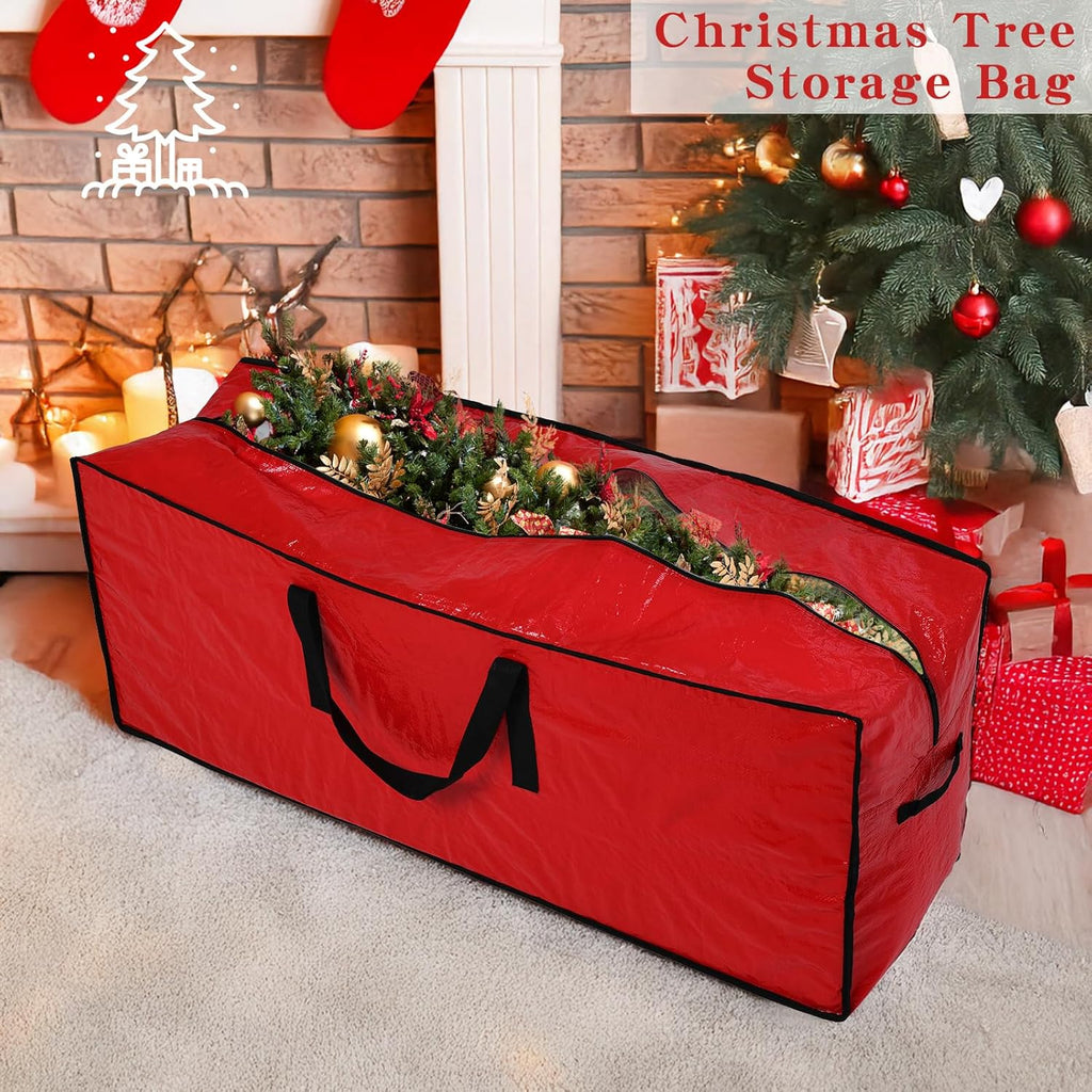 Artificial Large Christmas Tree Storage Case Bags With Handles,Fits Up To 7 Ft Artificial Trees Zippered Bag Protects Against Dust, Insects And Moisture