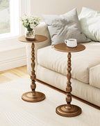 Bronze Side Table, Art Deco Vintage Metal End Table 25" Height, Accent Cocktail Table for Living Room, Small Spaces, Polished Brass Finish, Corrosion-Resistant Cast Aluminum