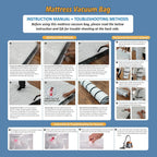Storage Logic Foam Mattress Vacuum Bag with Blue Zipper, Mattress Storage Bag, Straps Included, Queen/Full/Full-XL