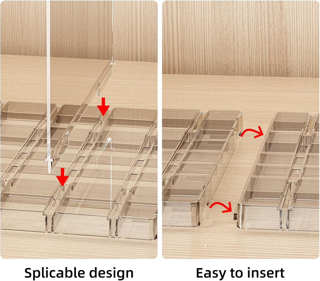 JOYZAN Purse Organizer for Closet, Adjustable Shelf Dividers for Closet Organizer Clear Acrylic Closet Purse Organizer Detachable Handbag Storage Separator Dividers for Home, Office - 4 Pack