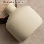 Ceramic Vase Set of 3 - Rustic Vases Set for Flower Centerpieces Pampas Grass - 3 Bud Vase for Decor - Modern Decoration Terracotta Vases for Home Farmhouse Table Office, Mini Pottery Vase by Lyeec
