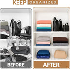 Adjustable Bag & Purse Organizer for Closet | Clear Shelf Dividers for Closet Organization, Vertical Handbag Separator for Sweater, Shirts & Clutches, Perfect for Bedroom, Living Room, Home
