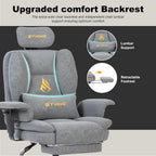 Symino Gaming Chair with Footrest, Up/Down Armrests, Suede Fabric Ergonomic Office Chair, 150° Recline Computer Chair for Desk, Grey