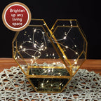 D'Eco Glass Heart Centerpiece (8x8x2.5)- Tabletop Planter Terrarium - Spring Home Decor & Wedding Letterbox - Fill with Succulents, Cacti, Air Plants, Moss, Flowers for Plant Lovers