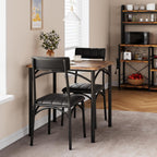 3-Piece Dining Table Set for 2, Kitchen Table Set with 2 Upholstered Chairs, Square Dining Table Set for Apartment, Studio, Small Space, Brown