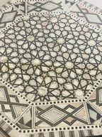 Morrocan Table Design Mother of Pearl Inlaid,Arabic Side Corner cofee Table for Living Room (Classic B)