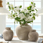 Vanselia Ceramic Flower Vase Home Decor - Small Farmhouse Table Vases Rustic Vintage Living Room Kitchen Bedroom Decorations for House Book Shelf Office Coffee Desk Dining Fireplace (6" Retro)
