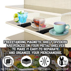 Geelin 10 Pcs Clear Shelf Divider with Magnetic 12" L X 2" W X 3" H Plastic Shelf Separator Closet Divider, Clapboard Baffle for Storage Bedroom Bathroom Kitchen Office Supermarket Organization