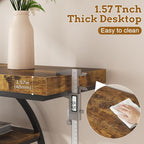 Entryway Table for Foyer,41.3 Inch Industrial Narrow Console Table,Accent Decor Living Room Furniture,Hallway & Sofa Table for Entrance,4-Tier Storage Shelves,Metal Frame,Thick Wood Top