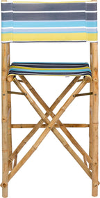 Statra Bar Height Folding Chairs Counter Stool Outdoor Indoor Tall Camping Set of 2, Green Stripes