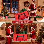 3FT/4FT/4.5 FT Christmas Tree Storage Bag, Heavy Duty Christmas Tree Bag with Reinforced Handles and Dual Zippers Wide Opening, Large Capacity fits for Artificial Christmas Tree, Red