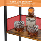 Eyteenokk Wine Rack Freestanding Floor:4 Tier Whiskey Wine Rack Mini Bar Cart,Liquor Cabinet-Home Bar for Bottles,Cocktail Shaker,Mugs-(23.6 * 11.8 * 40inch)