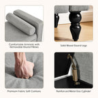Large Storage Ottoman Bench, 45.7" Linen Upholstered Entryway Bench with Solid Wood Legs, End of Bed Bench, Shoe Bench, Ottoman Storage Chest for Bedroom/Living Room/Entryway,Grey