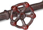 Relaxdays Wall-Mounted Coat Rack, 4 Hooks, Cast Iron, Deco Pipeline Look, Rustic, H x W x D: 6.5 x 46.5 x 6 cm, Brown