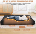 8" Futon Mattress Queen Size,Foldable Futon Sofa Couch Bed Twisted Rope Design Edging,Floor Mattress Thick Density Shredded Foam(Frame Not Included),Sleeping Pad for Guest Bedroom Living,Black