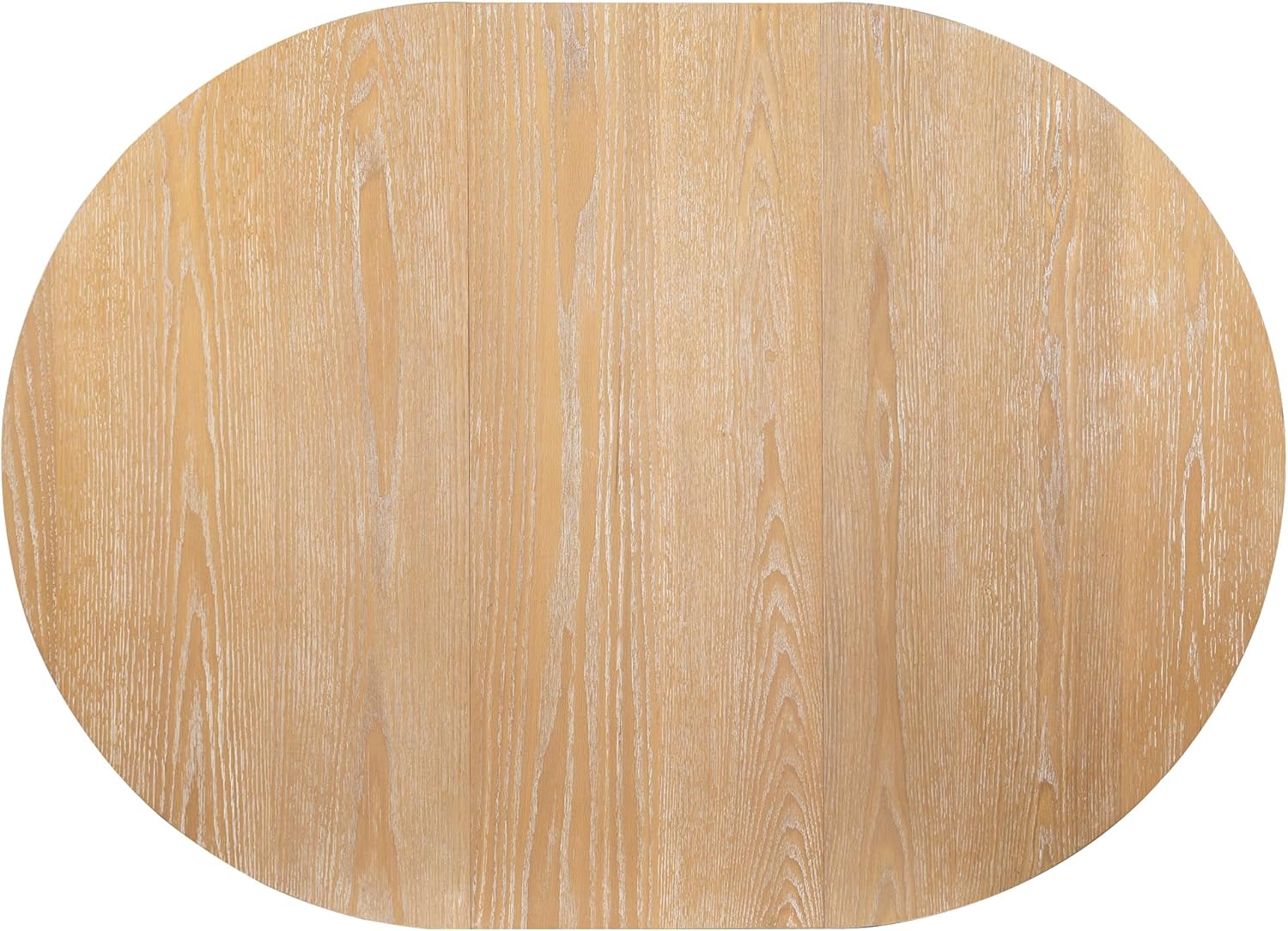 LUMISOL Extendable Round Dining Table for 4-6 People, Farmhouse Kitchen Table with 16” Middle Leaf and Curved Table Legs for Kitchen, Dining Room, Apartment, Natural Wood Wash