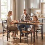 Bluecat Folding Dining Chairs 4 Pack, Industrial Foldable Dining Chair Set, Vintage Stackable Metal Frame Chairs with Wood Seat for Home Kitchen Dining Room Living Room