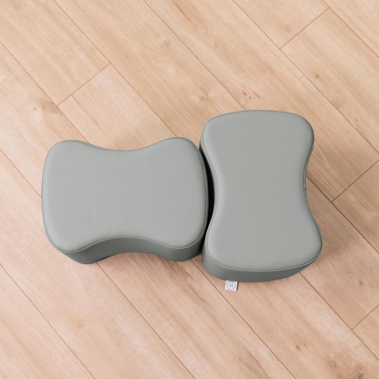 ECR4Kids SoftZone Toddler Modular Stool Seating Set, Classroom Furniture, Grey, 2-Pack