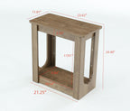 Tribesigns End Table, Narrow Side Table for Living Room, Farmhouse Nightstand with Storage Shelves for Bedroom, Small Spaces, Rustic Brown