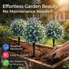 Artificial Potted Plants with Ground Stakes, UV Resistant Camellia Topiary, Outdoor Indoor Faux Shrubs, Waterproof Decorative Plants for Garden Porch Patio Yard (4)