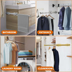 2 Pack Valet Rod for Closet Pull Out, Rod for Bedroom Laundry Room Bathroom, Nickel