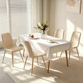 High Back Upholstered Dining Chairs Set of 4, Beige | Breathable Linen Fabric, Sturdy Metal Frame, Modern Dining Chairs for Kitchen Dining Room & Cafe, 300lbs Capacity, Save-space