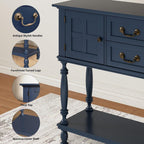 Farmhouse Console Table with Storage, Narrow Entryway Table with 2 Drawers & 2 Door Cabinets, Sofa Table Behind Couch with Shelf for Living Room, Entryway