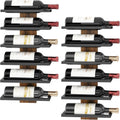 Hoctieon 2-Set 6 Tier Wall Mount Wine Rack, Wall Mounted Wine Bottle Racks for Display and Storage, Hanging Bottle Holder, for Living Room, Dining Room, Bar, Wine Cellar, Rustic Brown