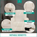 Naomi Home Swivel Rocker Recliner Chair for Adults and Elders, Comfortable Living Room Recliner with 360° Swivel, Manual Reclining with Adjustable Footrest, Ergonomic Back Support