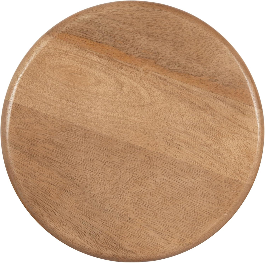 Kate and Laurel Avenal Modern Round Mango Wood Drink Table, 9 x 9 x 22, Natural Wood, Mid-Century Mini Pedestal Table with Totem-Inspired Design for Indoor Plant Stand or Small Bedroom Nightstand