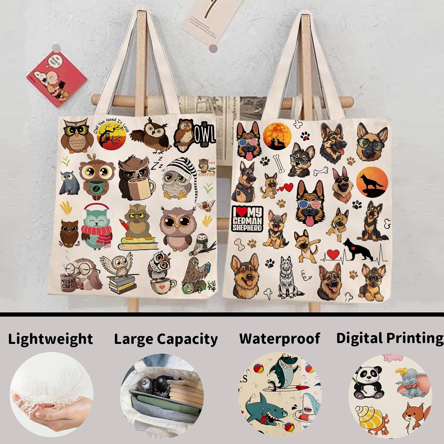 DOOX Canvas Tote Bag for Women, Reusable - Gift/Shopping/Beach/Grocery Canvas Bag - Birthday & Christmas Gifts for Women ﻿