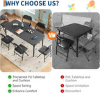 GAOMON 7 Piece Set Folding Table and Chairs Set, Boys and Girls Activity Table and Chairs Set for Dining Room,Daycare,Classrooms