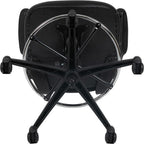 EMMA + OLIVER Mid-Back Black Mesh/LeatherSoft Ergonomic Drafting Chair with Flip-Up Arms