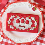 GeekShare Switch Game Card Case,Portable Magnetic Switch Game Holder Cartridge Case with 24 Game Card Slots and 24 TF Card Slots - Strawberries with Cream