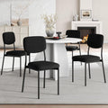 Einhomn Upholstered Dining Chairs Set of 4, Stackable Modern Dining Room Chairs, Kitchen Chairs w/Soft Velvet Backrest & Sturdy Metal Legs for Restaurant, Living Room, Black