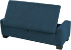 Merax 50" Ottoman Bench with Storage, Upholstered Seating Foot Rest Stool Furniture for Bedroom, Living Room, Entryway, Blue