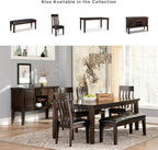 Signature Design by Ashley Haddigan Traditional Upholstered Dining Room Bench, Dark Brown