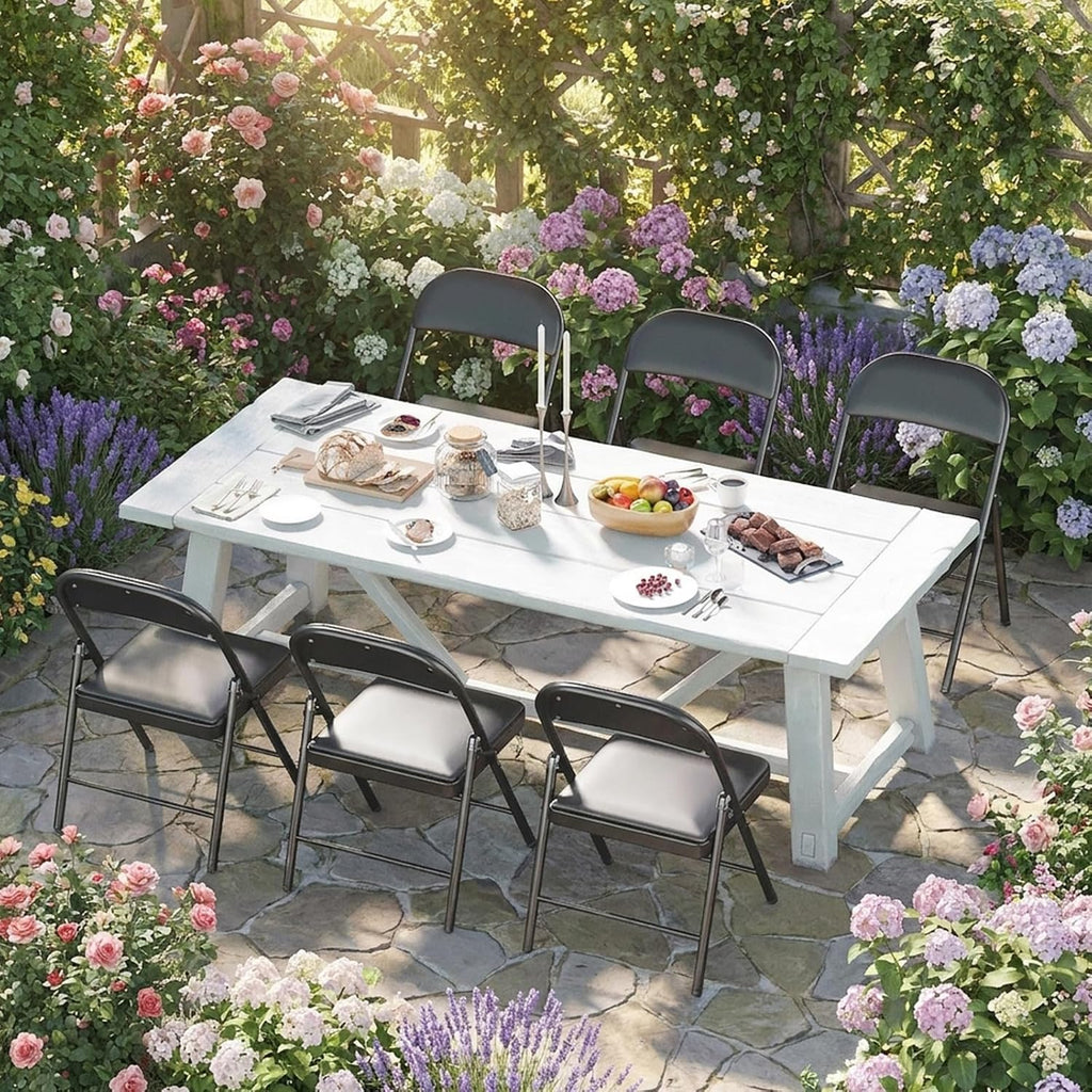 Fenbeli Padded Folding Chairs Set of 10 for Weddings, Holds 330 lb Each, Cushioned PU Leather Folding Banquet Chairs with Double-Braced Steel Frame, Fold Flat for Conferences Events