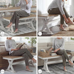 Signature Design by Ashley Westlinport Farmhouse 48" Dining Bench with Antiqued Finish, Antique White