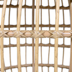 ø21.26'' Boho Side Table Wicker End Table for Living Room Outdoor & Indoor, Wood Tabletop & Wicker Baese, Modern Retro Farmhouse Style, No Assembly, Light Brown