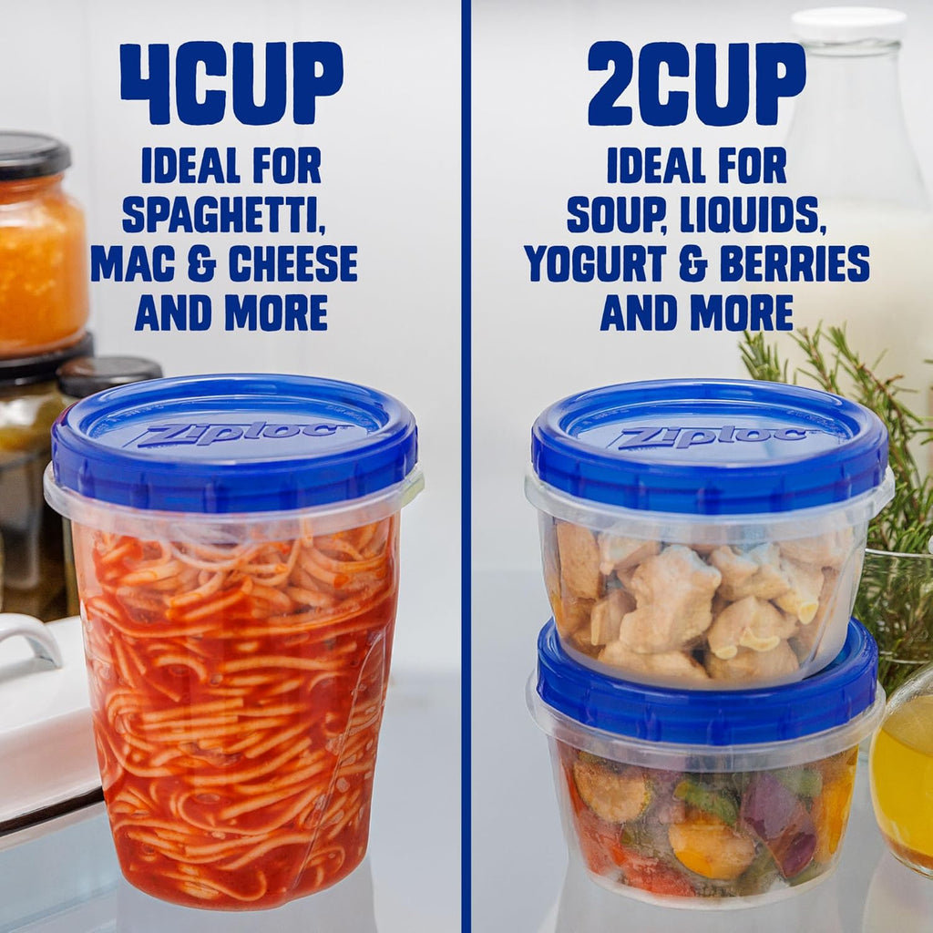 Ziploc Twist 'n Loc Food Storage Meal Prep Containers Variety Pack, 9 Count
