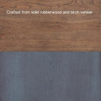 84" High Kitchen Sideboard, Wooden Storage Cabinet, No Assembly Required, with 4 Shelves and 2 Panel Doors, Corduroy Blue Finish, for Kitchen, Dining Room, Living Room, Blue