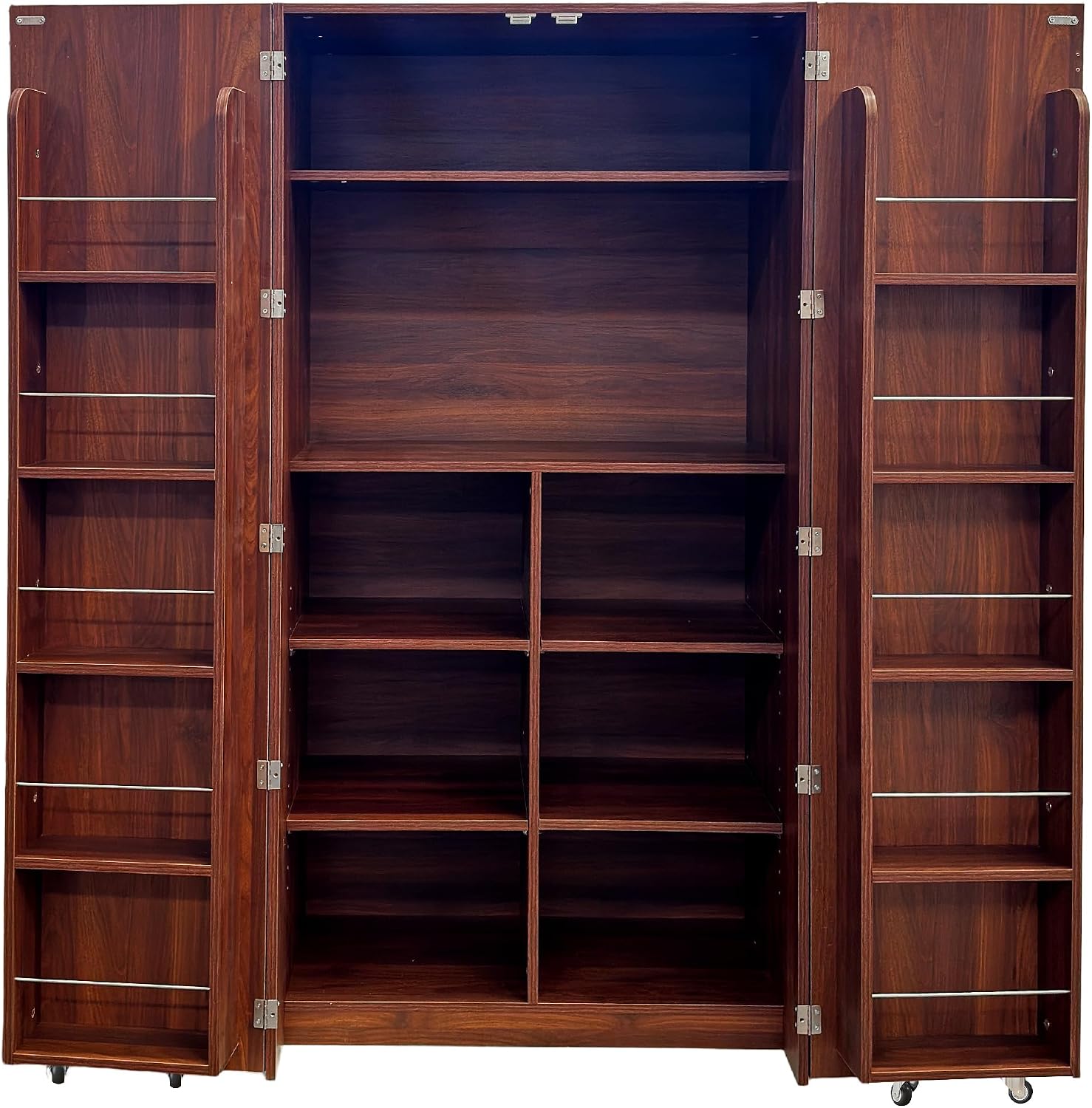 62.8''H Tall Kitchen Pantry Cabinet, Freestanding Buffet Cupboards Sideboard with Doors & Door Shelves, Farmhouse Storage Pantry for Kitchen Living Room Dinning Room, Walnut