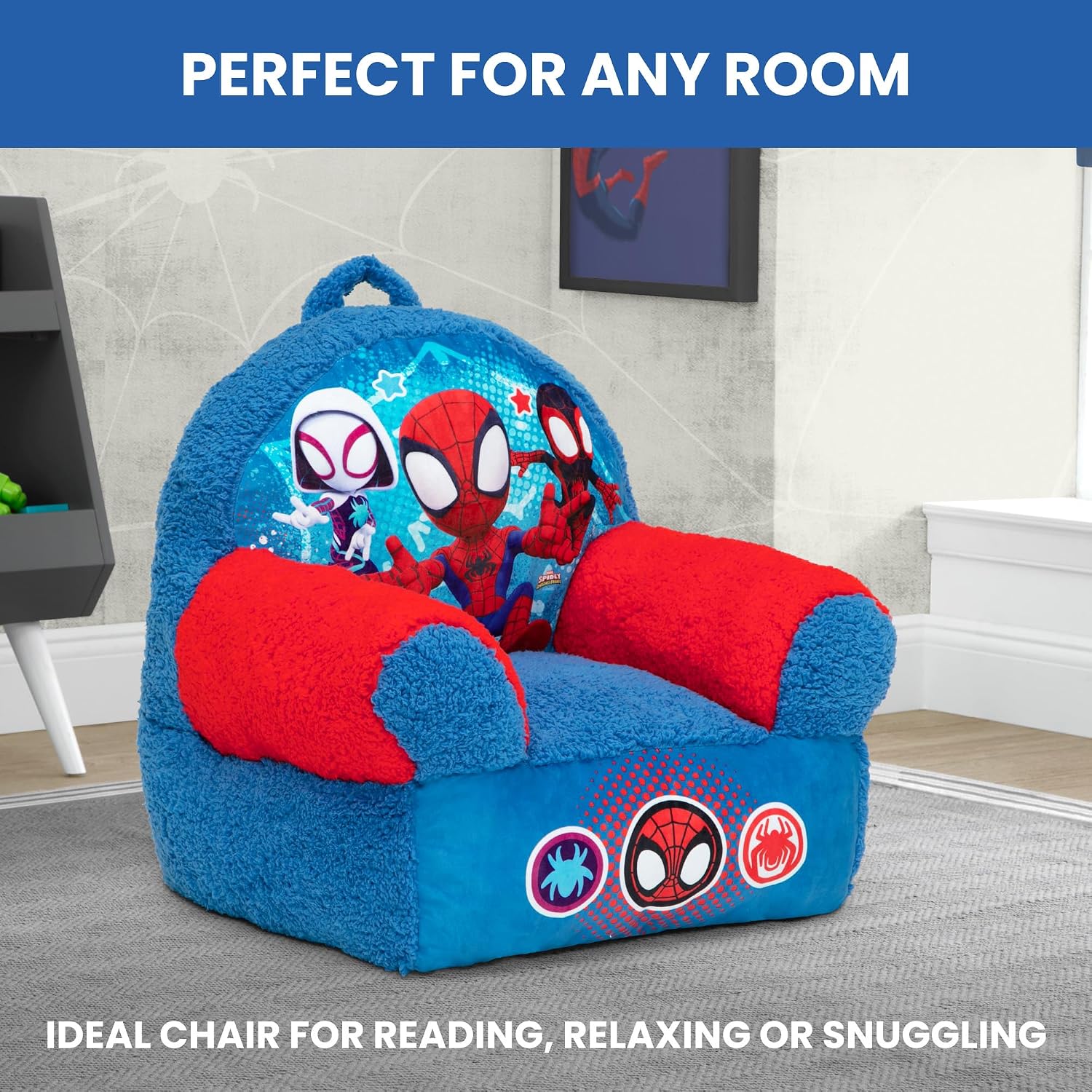 Delta Children - Spidey and His Amazing Friends Cozee Buddy Kids Chair, Blue
