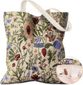 Miss Adola Embroidery Tote Bag for Women - Aesthetic Canvas Bag with Pocket Reusable ToteBag for Work Shopping